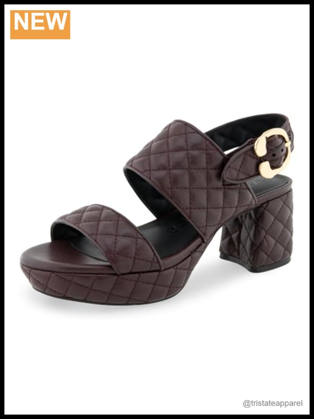 Quilted Leather Platform Ankle Strap Heels for Evening & Formal